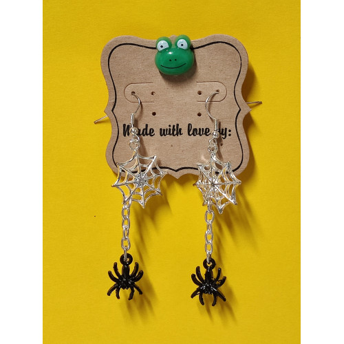 Spider and Web Earrings