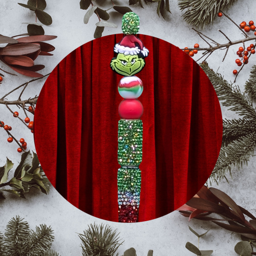 Grinch Santa Hat Pen