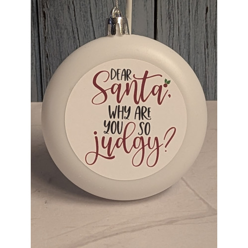 Judgy Santa Ornament