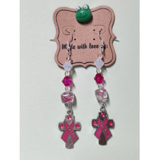 Pink Ribbon Earrings